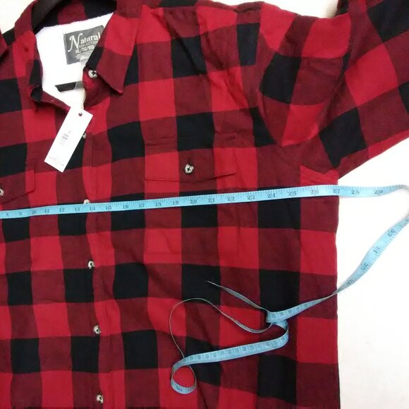 NWT Natural Reflections sherpa lined jacket size XL red & black check - Picture 5 of 16
